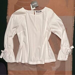 NWT Marled white blouse, M